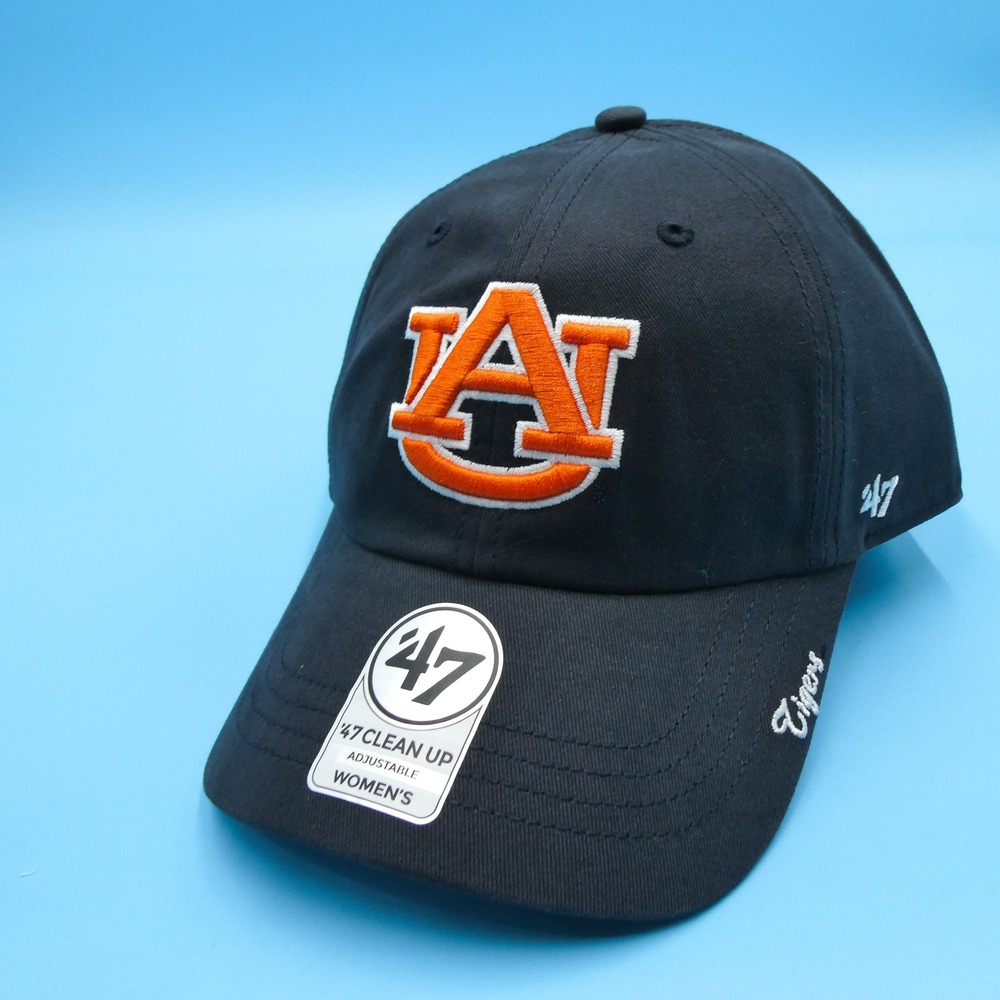 '47 Brand Cap Womens One Size Clean Up Auburn Tigers Navy Blue Cotton Adjustable - Picture 2 of 8
